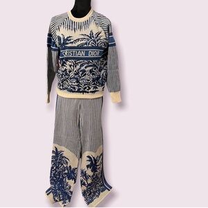 Navy and Cream sweatsuit Set